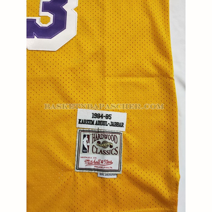 Maillot Los Angeles Lakers Kareem Abdul-jabbar NO 33 Mitchell & Ness 1984-85 Jaune